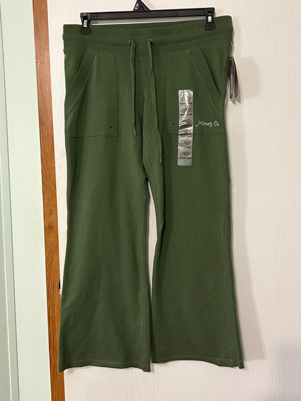Mossy Oak Women’s Olive Green Wide-Leg Sweatpants With Drawstring Size Medium